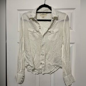 TRUE RELIGION WHITE WESTERN STYLE BUTTON UP DRESS SHIRT